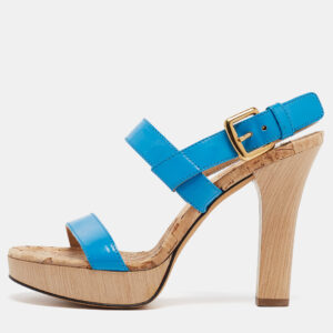 d&g blue patent leather ankle strap sandals size 37.5