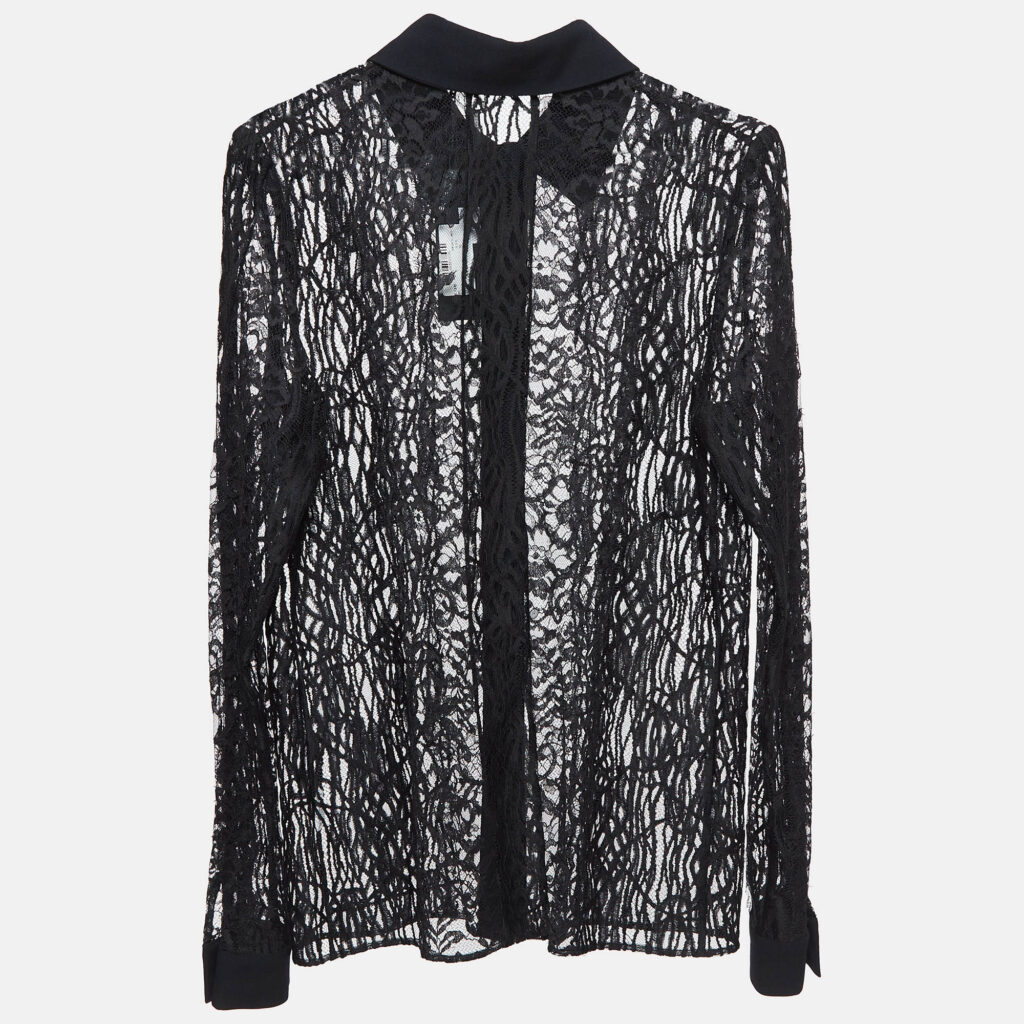 luxury-women-elie-saab-new-clothes-p1017340-001.jpg Elie Saab Black Lace Sheer Shirt XS