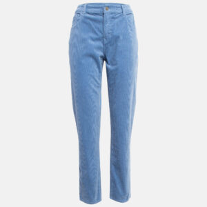 emporio armani blue corduroy high rise skinny jeans l waist 31"