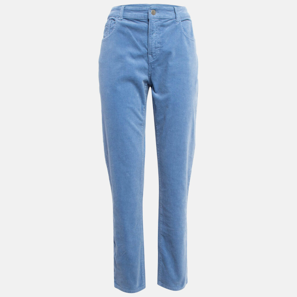 luxury-women-emporio-armani-used-clothes-p1018587-001.jpg Emporio Armani Blue Corduroy High Rise Skinny Jeans L Waist 31"