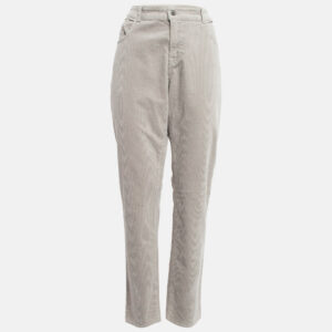 emporio armani beige corduroy high rise skinny jeans l waist 32"