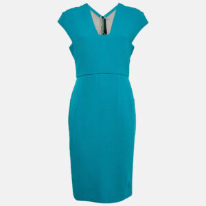 etro sea green double wool crepe sleeveless sheath dress l