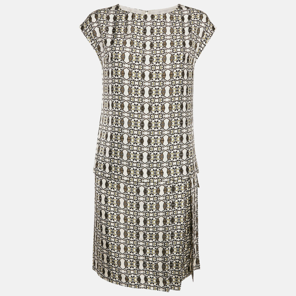 luxury-women-etro-new-clothes-p1082177-001.jpg Etro Green Printed Silk Layered Shift Dress S