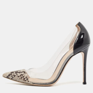 gianvito rossi multicolor python leather and pvc plexi pumps size 38