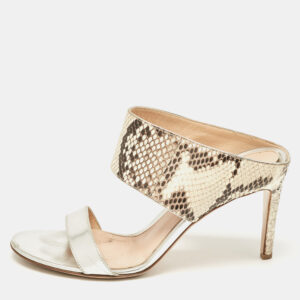 gianvito rossi multicolor python and leather open toe slide sandals size 37