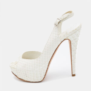 gina white python d'orsay slingback sandals size 37