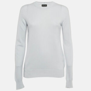 giorgio armani blue cashmere knit long sleeve sweater s