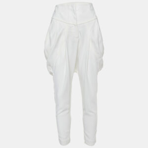 givenchy off-white crepe high waist tapered leg pants m