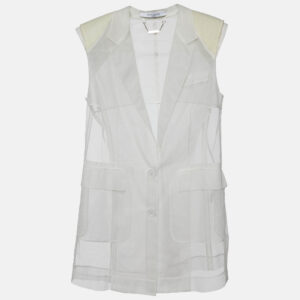 givenchy white mesh sleeveless jacket s