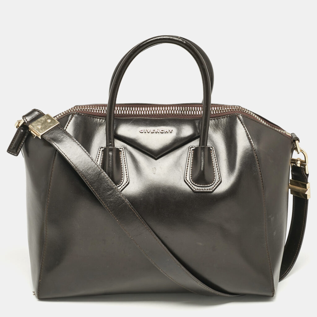 luxury-women-givenchy-used-handbags-p1017445-002.jpg Givenchy Brown Leather Medium Antigona Satchel