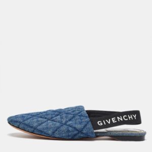 givenchy blue denim rivington slingback flat sandals size 37.5