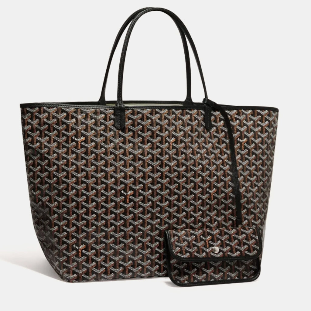luxury-women-goyard-new-handbags-p1077877-002.jpeg Goyard Black Goyardine Coated Canvas and Leather Saint Louis GM Tote Bag