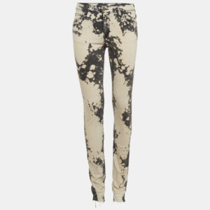 gucci grey abstract bleach pattern denim embroidered jeans s waist 26"