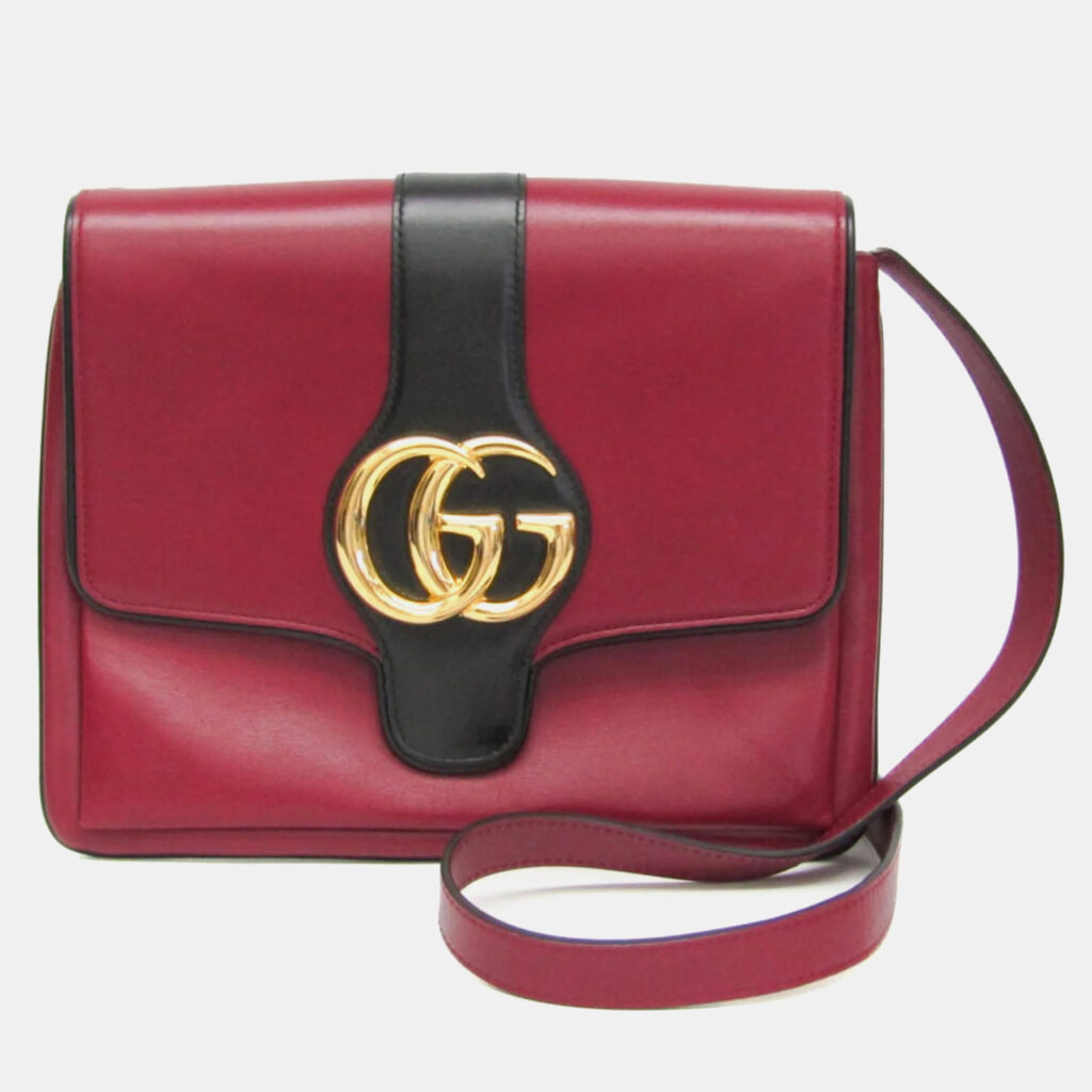 Gucci Red/Black Leather Small Arli Crossbody Bag