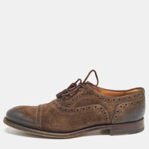 gucci brown suede brogue oxfords size 36.5