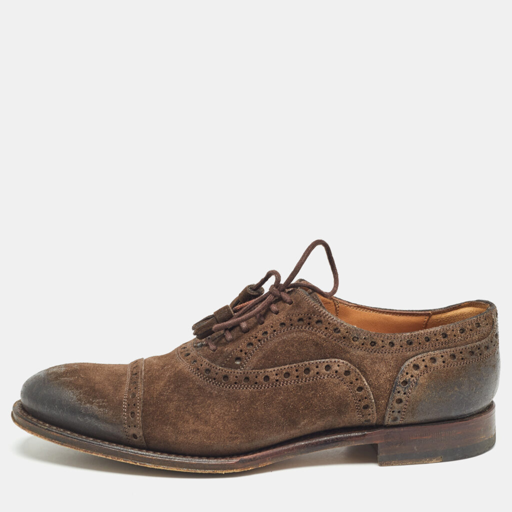 luxury-women-gucci-used-shoes-p1009995-010.jpg Gucci Brown Suede Brogue Oxfords Size 36.5