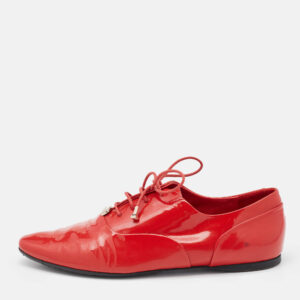 gucci red patent leather lace up derby size 36