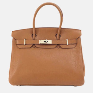hermes gold taurillon clemence leather birkin 30 tote bag