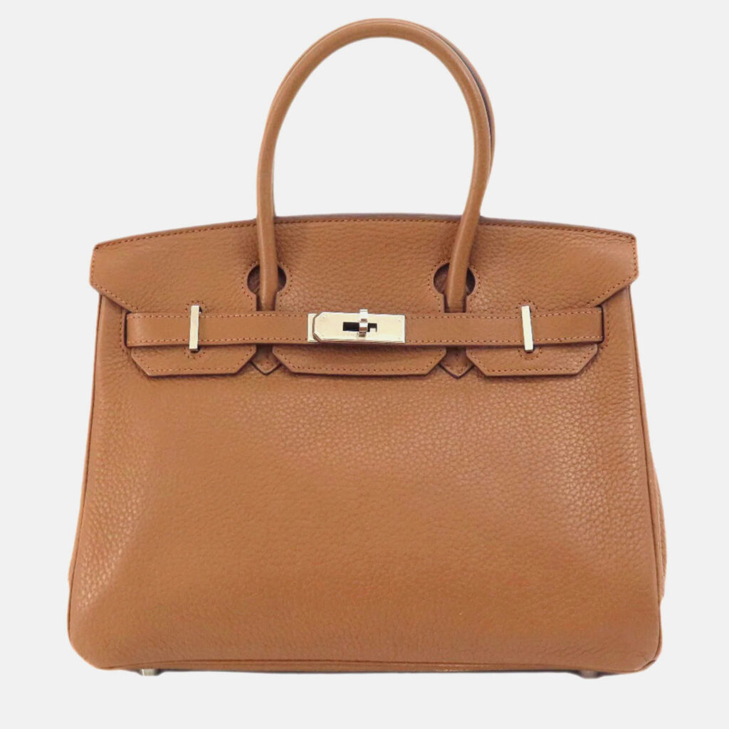 luxury-women-hermes-used-handbags-p1006068-006.jpeg Hermes Gold Taurillon Clemence Leather Birkin 30 Tote Bag
