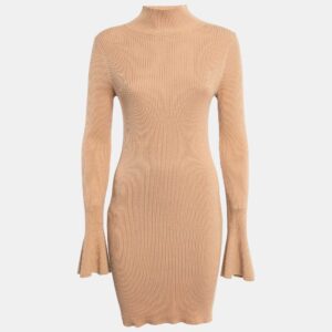 house of harlow 1960 x revolve brown rib knit turtleneck bodycon dress m