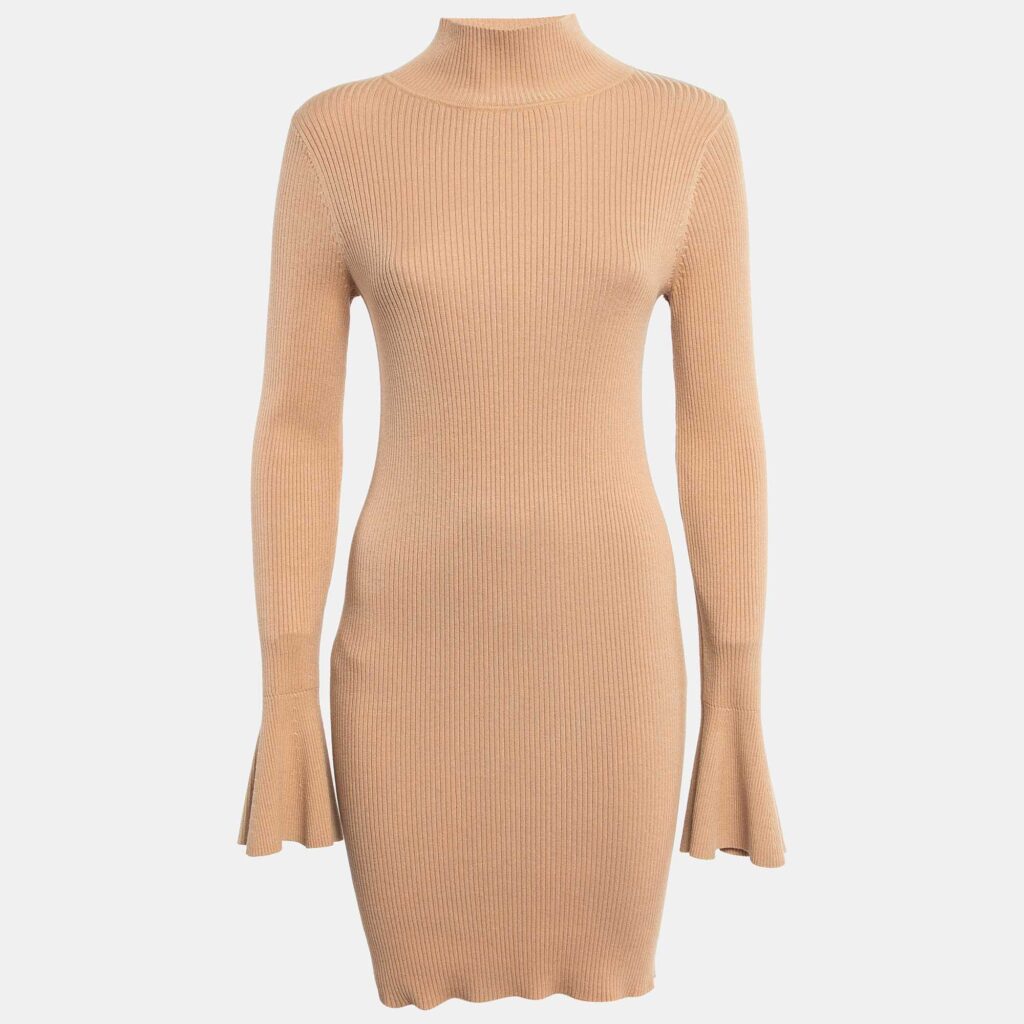 luxury-women-house-of-harlow-1960-used-clothes-p1032247-002.jpg House of Harlow 1960 x Revolve Brown Rib Knit Turtleneck Bodycon Dress M