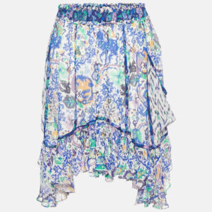 isabel marant multicolor print crepe viviane skirt s