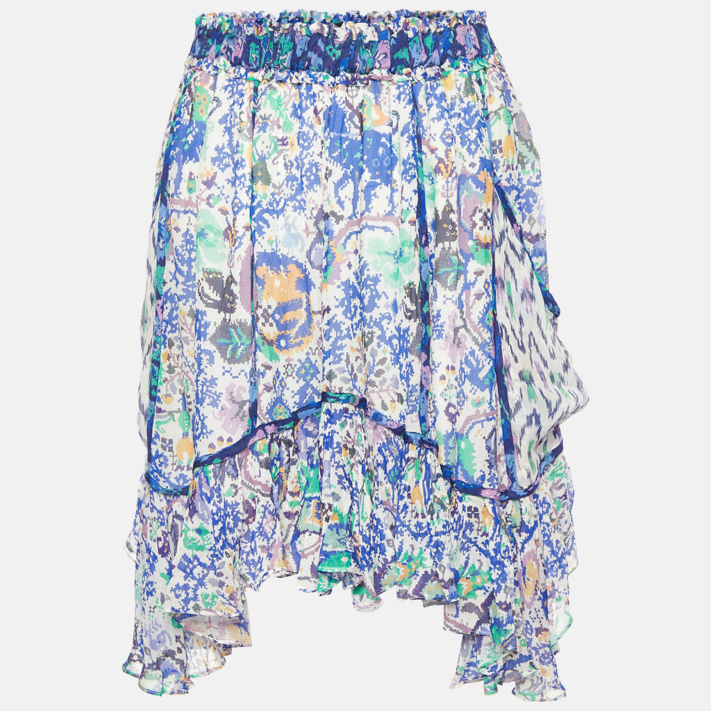 luxury-women-isabel-marant-used-clothes-p1001006-001.jpg Isabel Marant Multicolor Print Crepe Viviane Skirt S