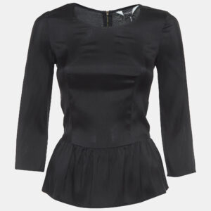 isabel marant black silk gathered blouse s
