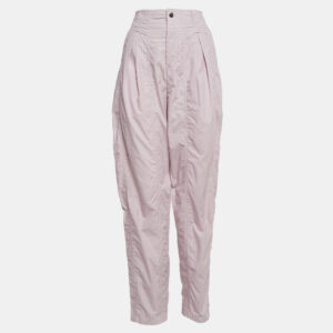 isabel marant light purple cotton pleated trousers m