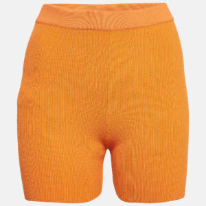 jacquemus orange rib knit le short arancia biker shorts s