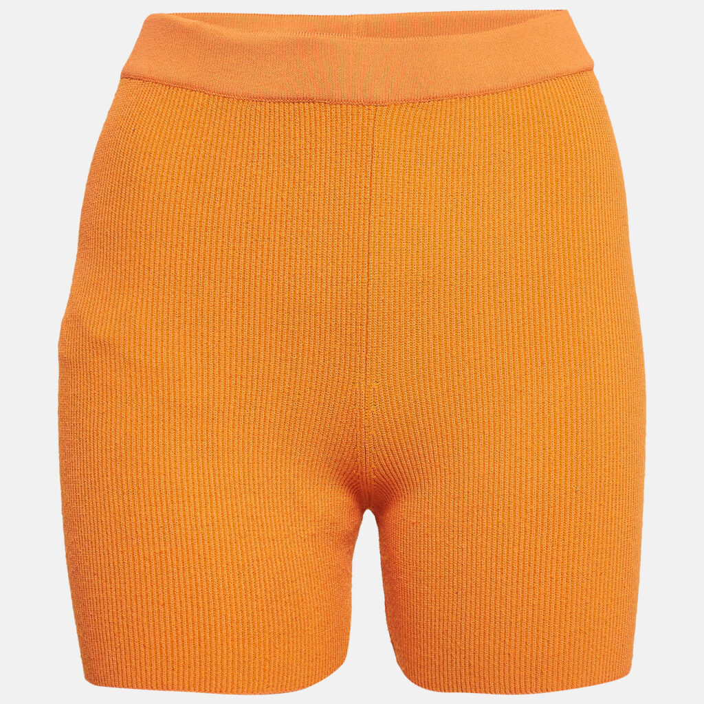 luxury-women-jacquemus-used-clothes-p1005293-001.jpg Jacquemus Orange Rib Knit Le Short Arancia Biker Shorts S