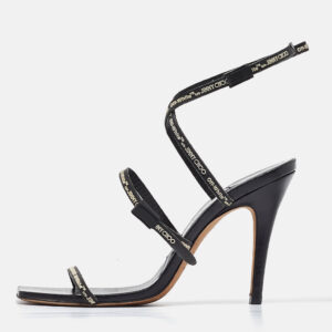 jimmy choo x off-white black leather jane sandals size 36