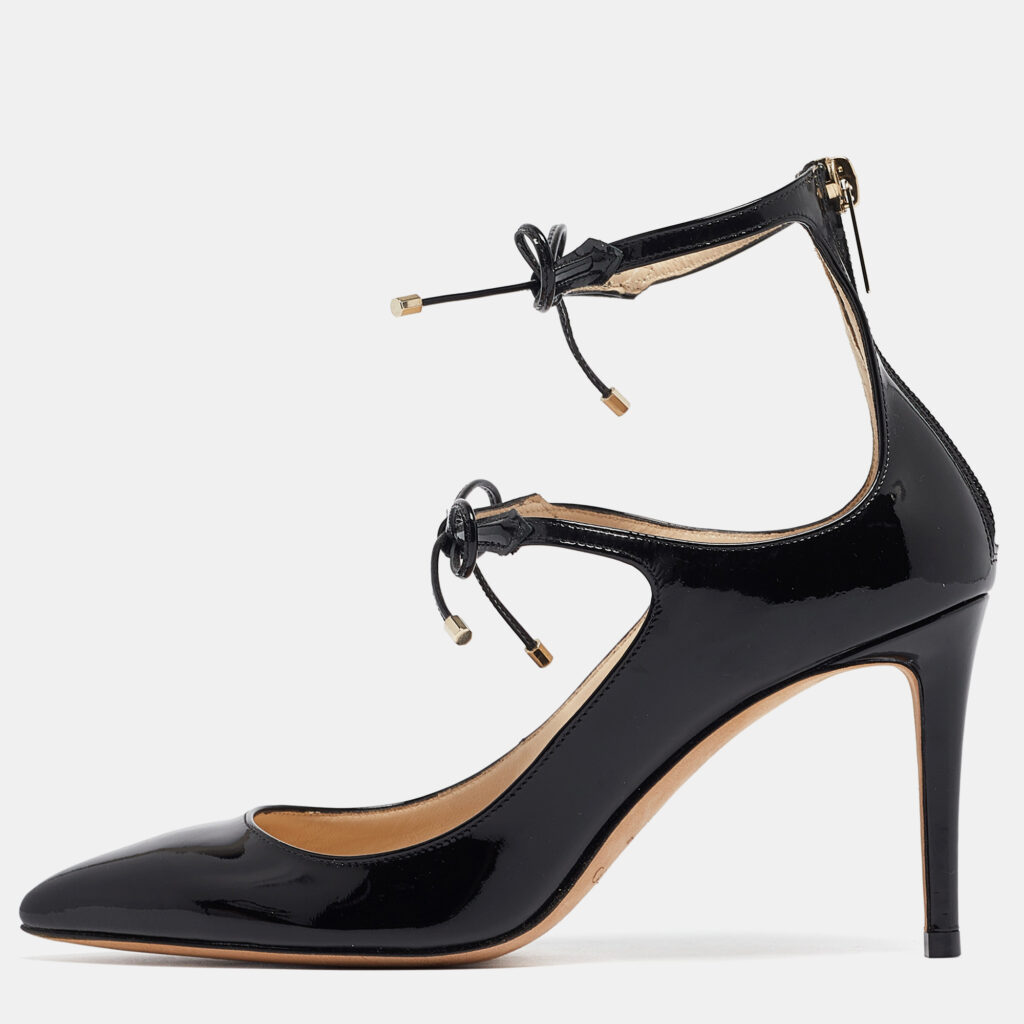 luxury-women-jimmy-choo-used-shoes-p1019893-001.jpg Jimmy Choo Black Patent Leather Sage Pumps Size 36