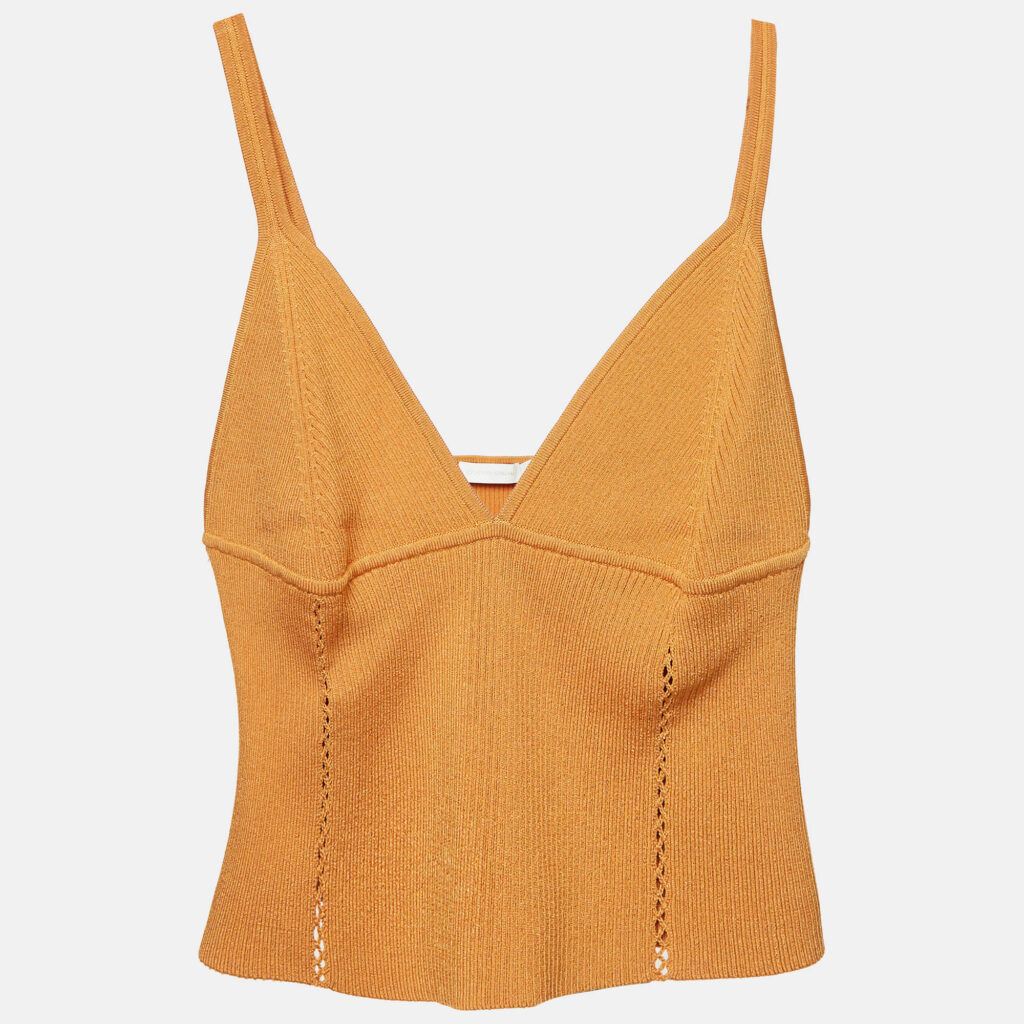 luxury-women-jonathan-simkhai-new-clothes-p1032215-002.jpg Jonathan Simkhai Brown Rib Knit Cut-Out Detail Crop Top L