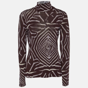 kenzo brown printed jersey full sleeves top m
