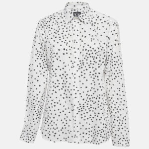 kenzo white all-over print cotton shirt l