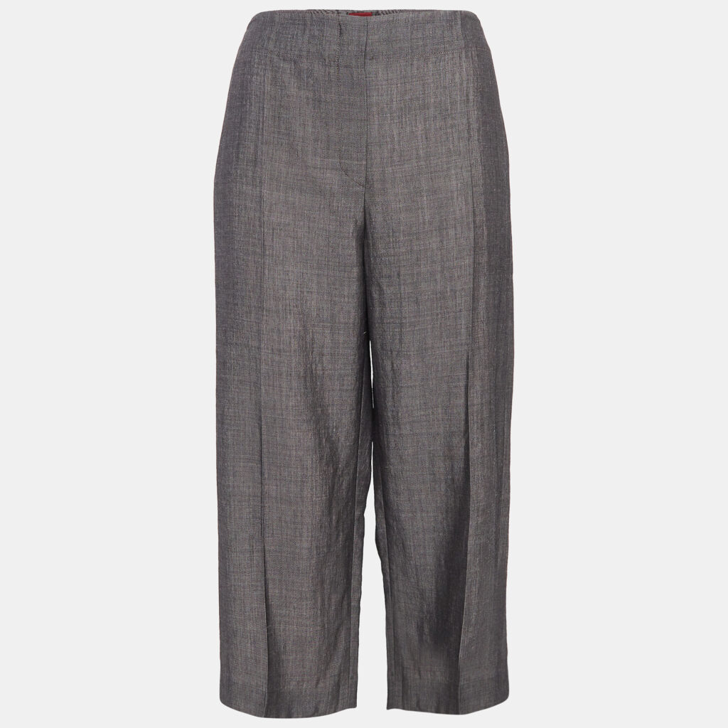 luxury-women-kenzo-used-clothes-p1011986-004.jpg Kenzo Grey Wool Blend Culottes Trousers L