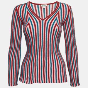 kenzo pink rib knit v-neck jumper m