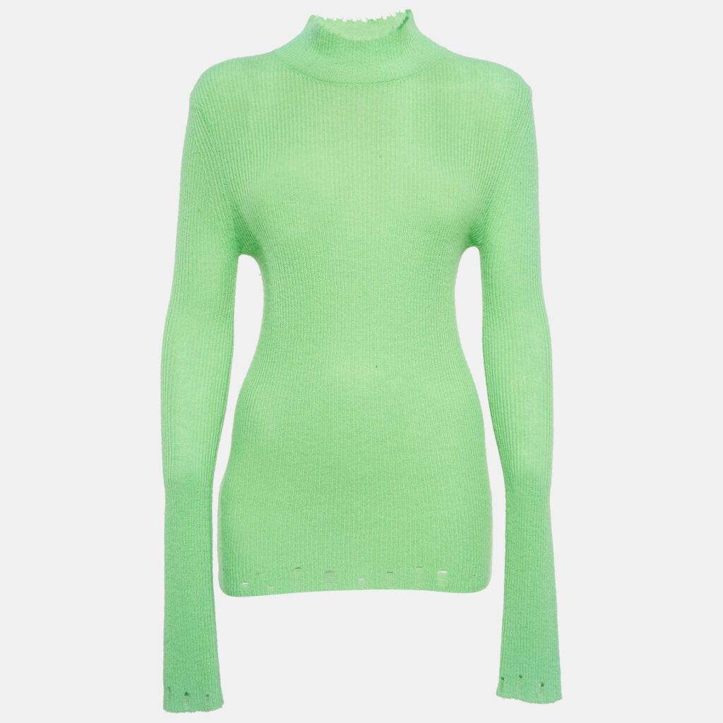 luxury-women-les-reveries-used-clothes-p1033021-005.jpg Les Rêveries Acid Green Cashmere Turtleneck Sweater M