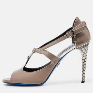 loriblu grey leather ankle strap sandals size 39