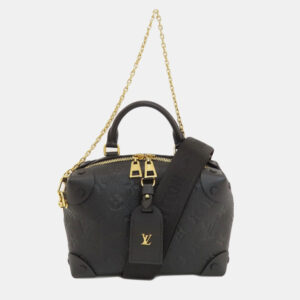 louis vuitton black monogram empriente leather petite malle souple shoulder bag