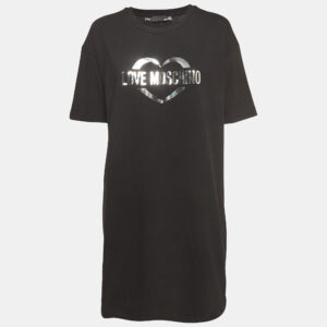 love moschino black logo cotton t-shirt m