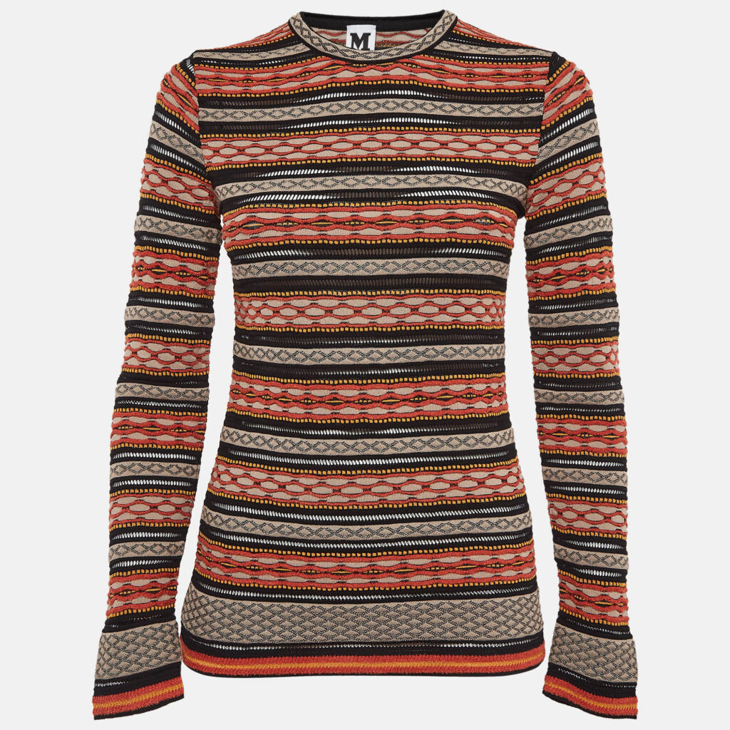 luxury-women-m-missoni-new-clothes-p1020331-001.jpg M Missoni Multicolor Patterned Knit Top S