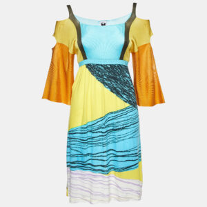 m missoni multicolor printed  jersey short dress m