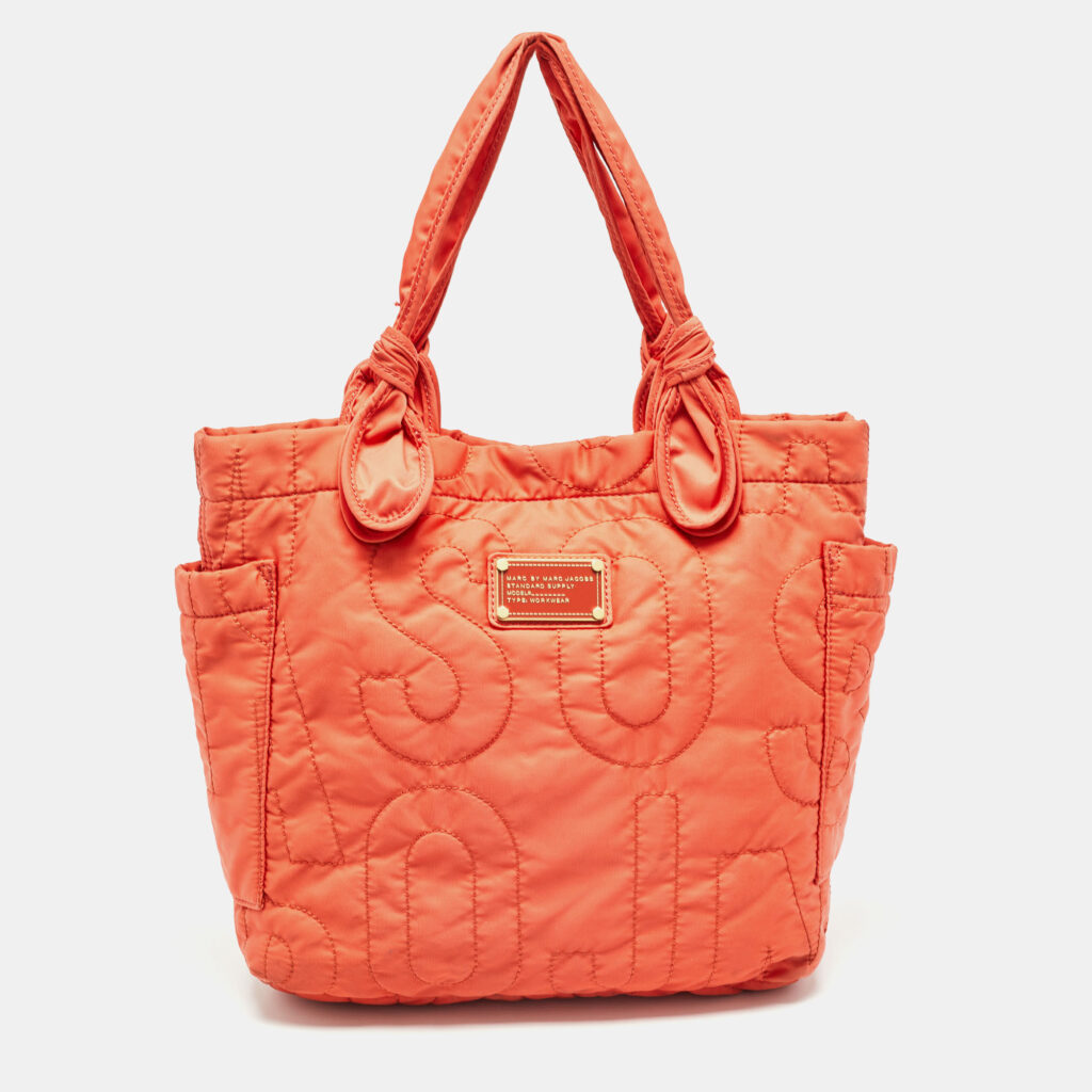 luxury-women-marc-by-marc-jacobs-used-handbags-p1003794-013.jpg Marc by Marc Jacobs Orange Nylon Medium Pretty Tate Tote