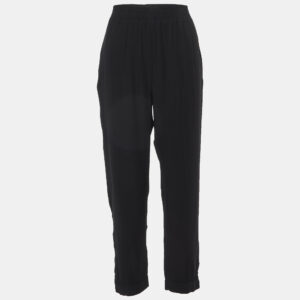 marni black georgette zip detailed hem pants m