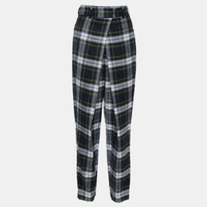mcq by alexander mcqueen green tartan wool pleated trousers s