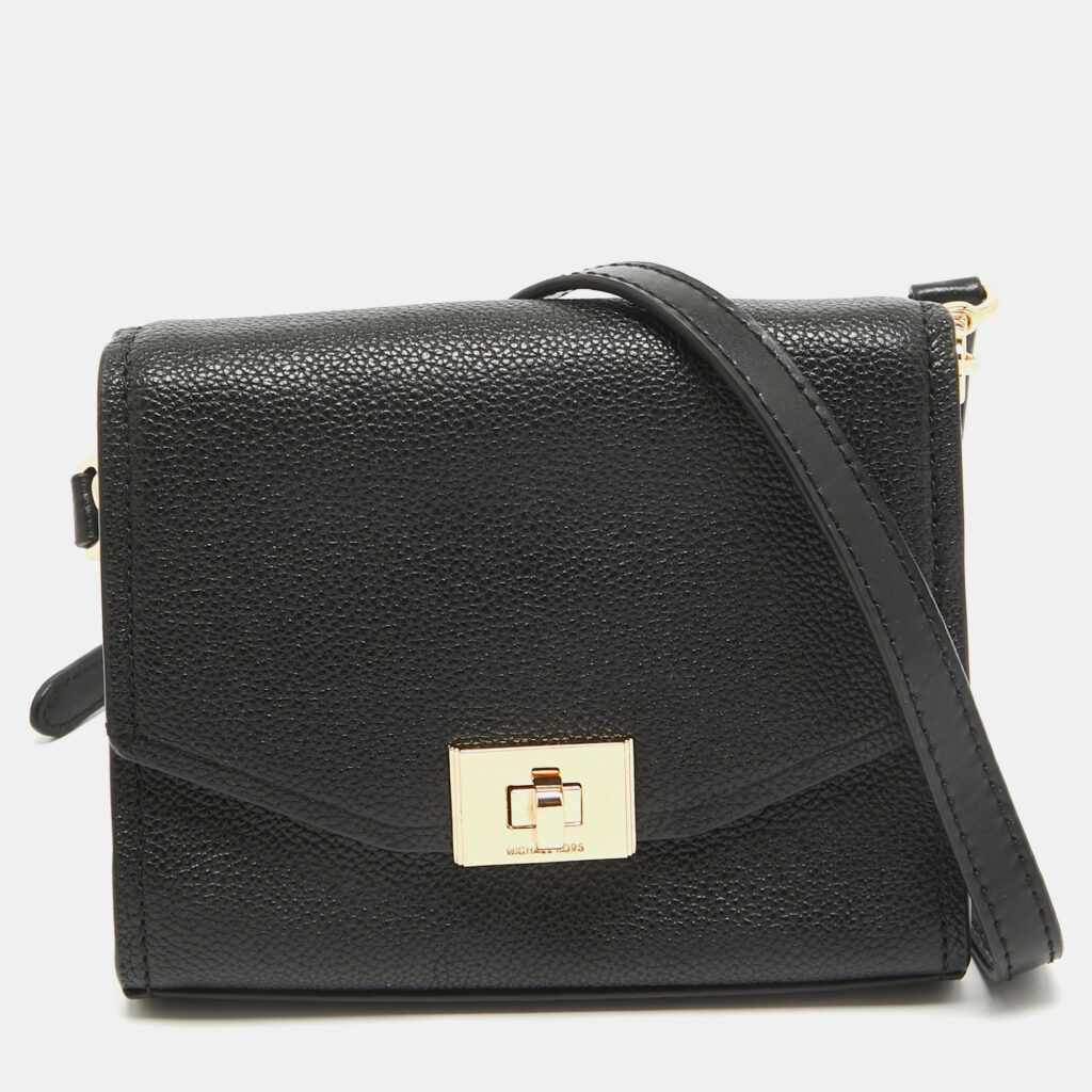 luxury-women-michael-kors-used-handbags-p1000168-011.jpg Michael Kors Black Leather XS Cassie Crossbody Bag