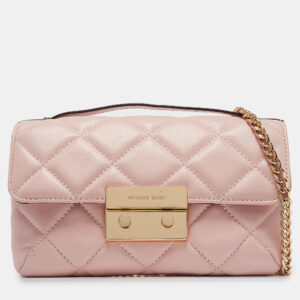 michael kors pink quilted leather small sloan crossbody bag