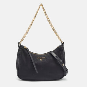 michael kors black nylon and leather gabardine crossbody bag